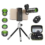 Apexel Camera Phone Lens Kit -Remote Shutter+ Phone Tripod+ 6 in...