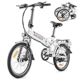 ANCHEER Folding Ebike AE4, 20'' Foldable Electric Bicycle with...