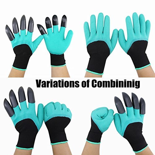 for Right Handers & Left Handers for Rose Pruning HAODE FASHION 2 Pairs Garden Genie Gloves with Fingertips Claws on Each Hand for Women & Men Gloves for Digging and Planting 